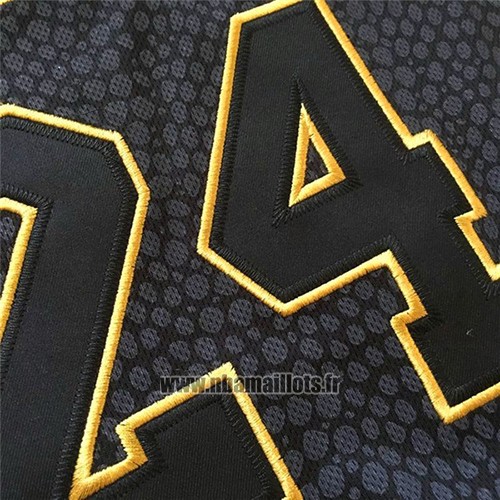 Maillot Los Angeles Lakers Kobe Bryant No 24 Conmemorativa Retirado Noir